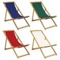 Charles Bentley FSC Eucalyptus Hardwood Beach Deck Chair Folding - Four Colours